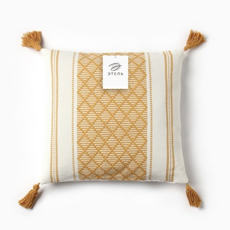 Decorative pillowcase "Ethel" Scandil 45x45 cm mustard, polyester-3