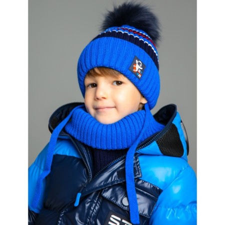 Set for a boy: hat, snood, size 52