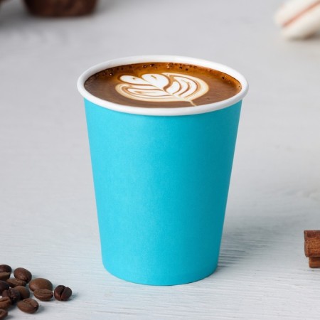 A cup paper disposable “classic”, 250 ml, d = 8 cm, turquoise color, 50 pcs/un