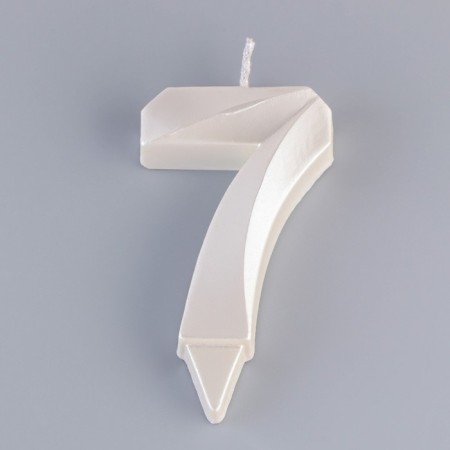 Candle in the Cake "Fine", number "7", pearl, 6.5 cm-2