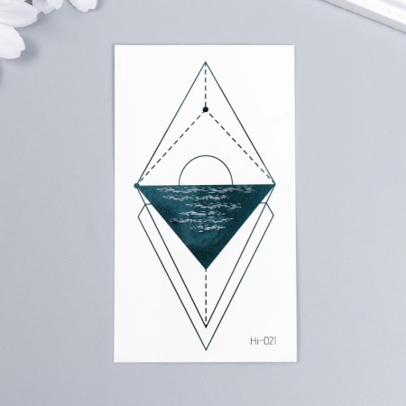 Tattoo on the body phosphorus "Sunset at sea" 10.5x6 cm-1