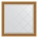 Mirror with engraving in the baguette frame, aged gold with weaving 70 mm, 83x83 cm
