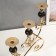 Summary Metal for 3 candles "Turning" Gold with black 39x13.5x42 cm