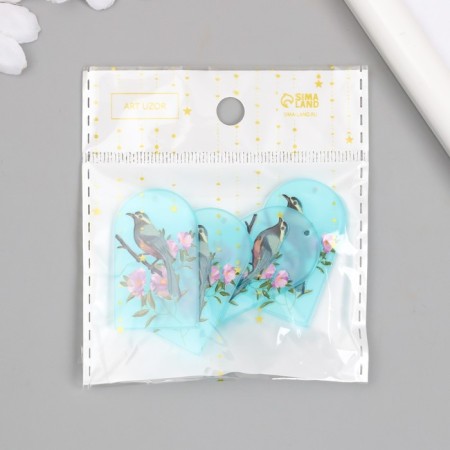Acryl's work decor "Bird and pink flowers" 0.2x2.4x3.9 cm-3