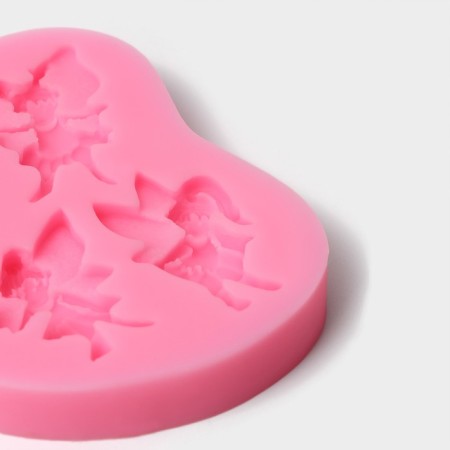Mold Dolyana "Fairies", silicone, 7.5 × 7 × 1 cm, pink color-2
