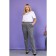 Female trousers, size 60, gray color
