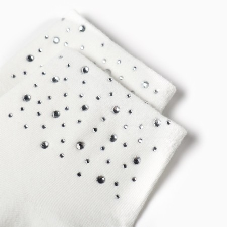 Women's socks kaftan "rhinestones" p. 36-39 (23-25 ​​cm), white-1