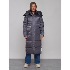 Coat insulated winter female, size 42, dark purple color