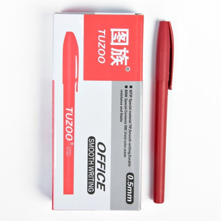 Gel pen, 0.5 mm, red, red matte body-2