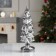 LED figure "Silver Christmas tree" 9 × 29 × 9 cm, glass, batteries AAAX3 (not in the kit), glow warm white