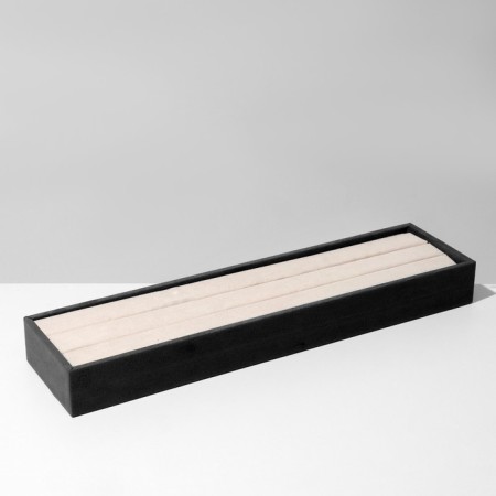 Stand for rings 2 stripes, phlock, 35 × 10 × 3 cm, gray-beige color-2