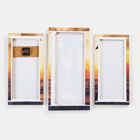 Carty clock, modular "couple in love on the shore", silent, 60 x 80 cm, triptych 204506-2