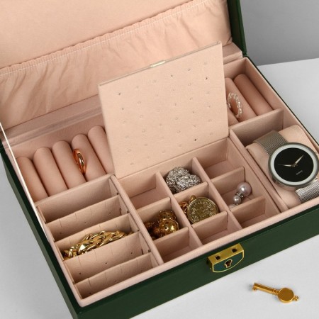 Steam for jewelry "Casket" 1 tier, 17 × 23 × 6.5 cm, green color-2