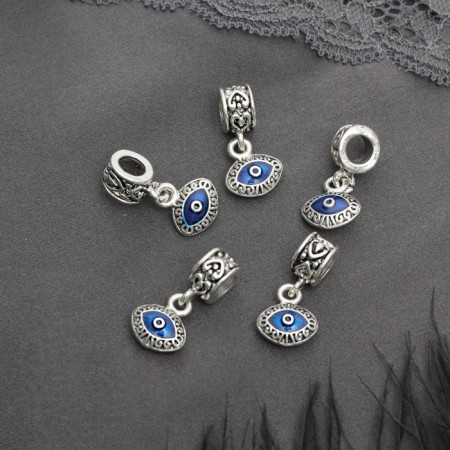 Suspension "Eye", blue color in silver-1