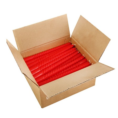 Candle twisted, 2.2x 25 cm, lacquered red-1