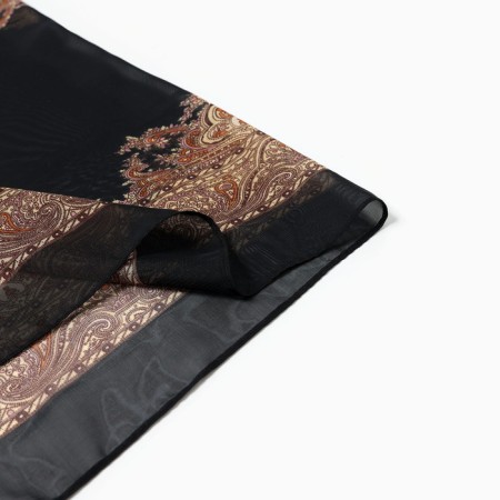 Female textile scarf, black/beige, rr 50*160-1
