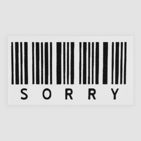 Thermalrotransfer "SORRY", 5 × 2.5 cm, 5 pcs, black color-2