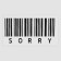 Thermalrotransfer "SORRY", 5 × 2.5 cm, 5 pcs, black color