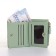 Women's wallet on the button, green color