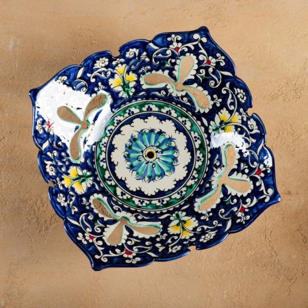 Rishtan ceramics "Patterns", 25 cm, blue-6