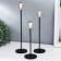 Summary Metal "Dante" set 3 pcs black with gold 8x8x22, 8x8x27, 8x8x32.5 cm