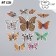 Butterflies cardboard "animal skins" set 12 pcs h = 4-10 cm on magnet