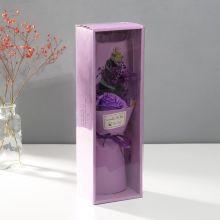 Bouquet of soap petals "Rose and eucalyptus" Fiolet 7.5x11x34.5 cm-1