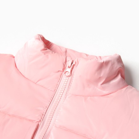 Warm vest for girls, pink color, height 140-146 cm-1