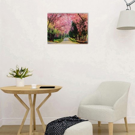 Picture on the canvas "Alley Sakura" 30x40 cm-1