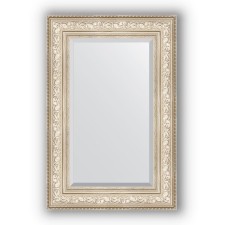 Mirror with fatset in the baguette frame - Vignett silver 109 mm, 60 x 90 cm, evoForm