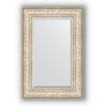 Mirror with fatset in the baguette frame - Vignett silver 109 mm, 60 x 90 cm, evoForm