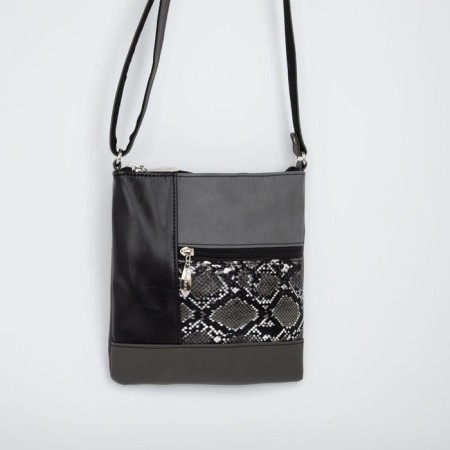 Cross-Bodi El Masta with a zipper, 2 outer pockets, a long belt, black/gray color