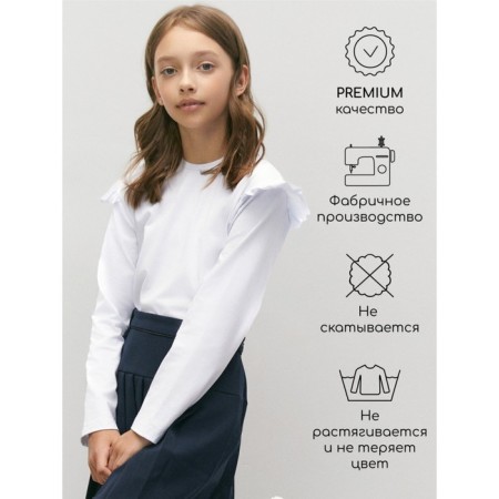 Longsliv children's Amarobaby Ruffle, height 128 cm, white color-5