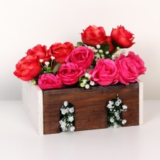 Kashpo floristic gray and white stain, 18 x 22 x 9 cm