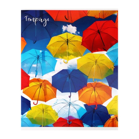 Notebook of 48 sheets in Calligrata Call "Bright Umbrellas", covered Cardboard, UV-Lalan, Offset Bloc, Mix-6
