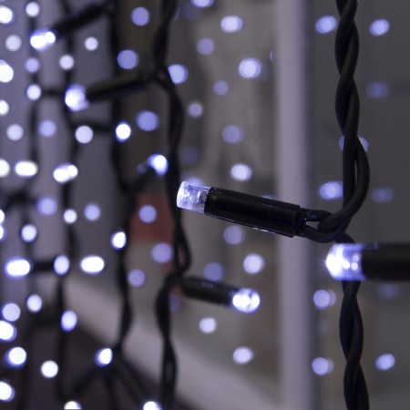Garland "Curtain" 2 x 6 m, IP65, UMS, dark rubber thread, 1440 LED, white glow, 220 V-1