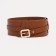 Women's belt, width 6 cm, buckle metal, brown color