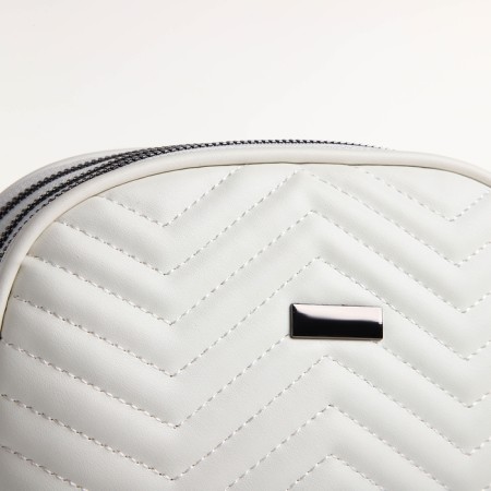 Bag Women's Cross-Bodi with a zipper, white color-4