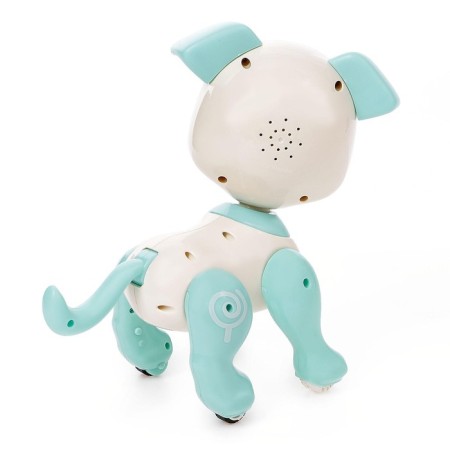 Robot dog “Peteum” WoW TOYS, on the control panel, interactive: sound, light, dancing, on the battery, turquoise-6