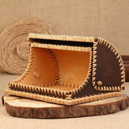 Bakery "Swans", complex, 28 × 22 × 15cm, birch bark, mix-10