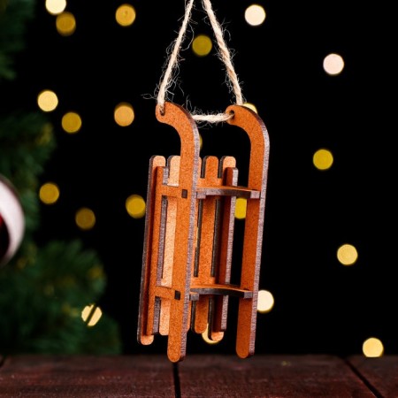 Christmas tree decoration "Salad", white, 10x4.5x2.5 cm, MDF-2