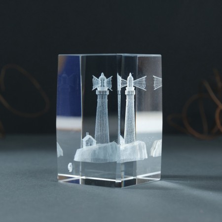 Souvenir glass rectangle "Mayak" 5x5x8 cm-3