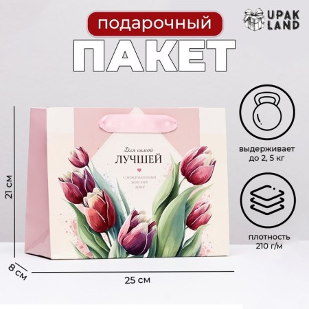 Laminated vertical package "for the best", 21 x 25 x 8 cm