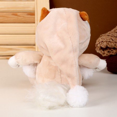 Soft toy "cat" in a suit, 25 cm, peach color-3