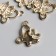 Decor for creativity metal, rhinestones "Double wing butterfly" gold 1.7x2 cm