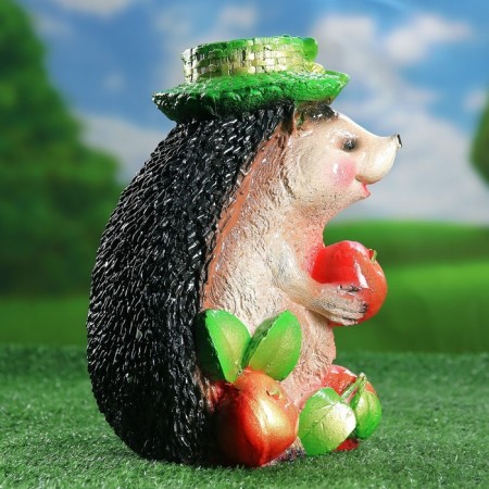 Garden figure "Hedgehog with three apples" 27x20cm-4