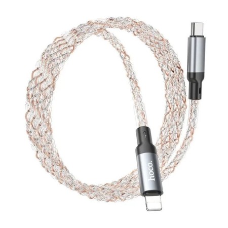Hoco U112, Type -C cable - Lightning, 3 A, 1 m, transparent, pd, data transfer, PVC, gray-3
