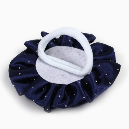 Outlet. Bant for hair on elastic band, 11 cm, dark blue, kitty Marie-3