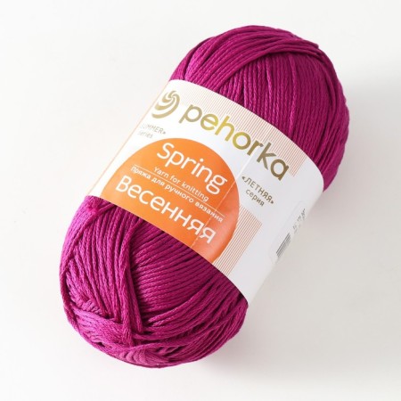 Yarn "Spring" 100% Mercerized cotton 250m/100g (87-t. Lilovy)-1