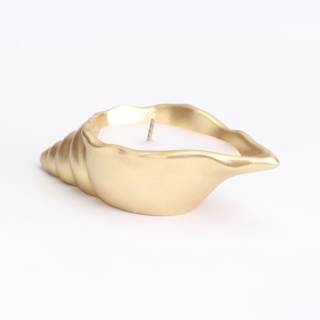 Candle "shell" in a candlestick of gypsum is small, 11.5x5.5x3.5 cm, gold-2